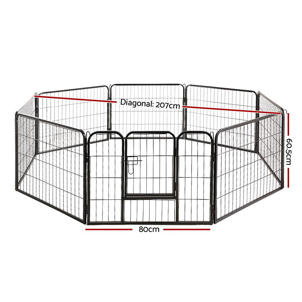 NNEDSZ 8 Panel Pet Dog Playpen Puppy Exercise Cage Enclosure Fence Play Pen 80x60cm