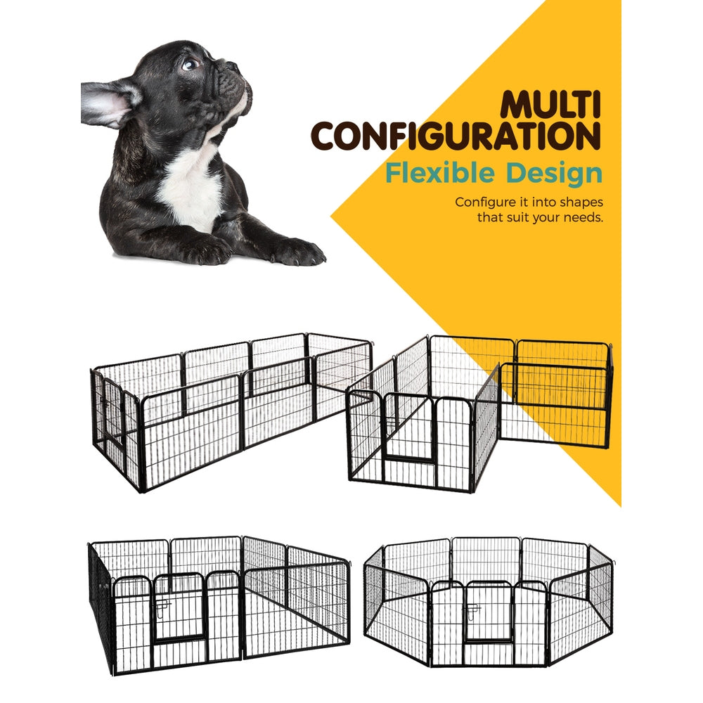 NNEDSZ 8 Panel Pet Dog Playpen Puppy Exercise Cage Enclosure Fence Play Pen 80x60cm