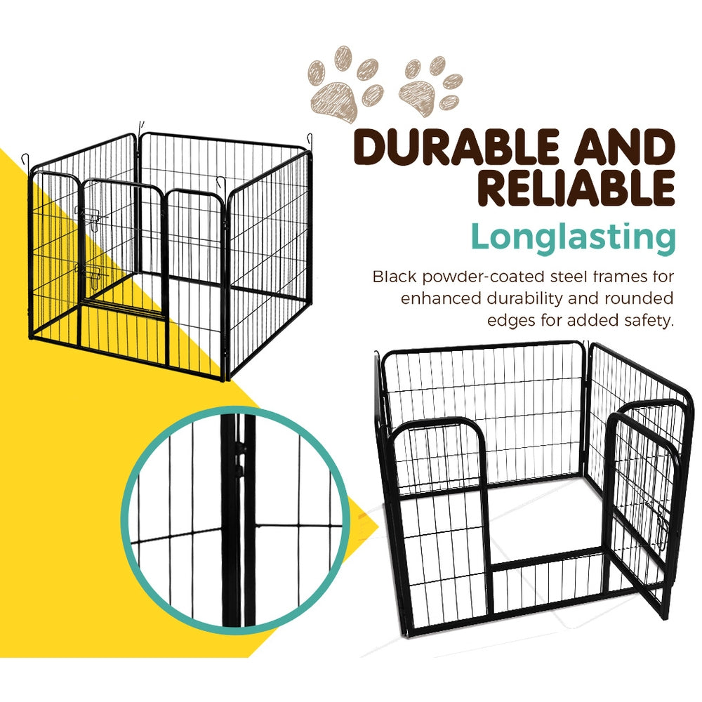NNEDSZ 8 Panel Pet Dog Playpen Puppy Exercise Cage Enclosure Fence Play Pen 80x60cm