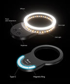 Fotorgear Magsafe Magnetic ring fill light 300 lumens 500mah Mini Portable All-roung Filling Light For Mobile Phone Photography
