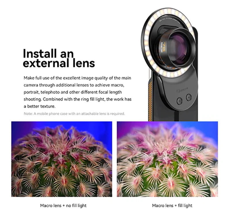 Fotorgear Magsafe Magnetic ring fill light 300 lumens 500mah Mini Portable All-roung Filling Light For Mobile Phone Photography
